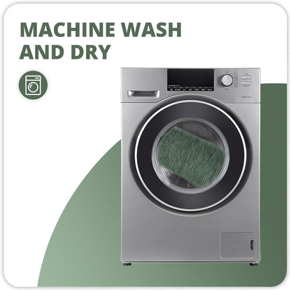 Bathroom Rugs Set 2 Pieces,Thin Bathroom Mats,Toilet Rugs,Quick Dry,Non-Slip,Machine Washable,Low Pile,Absorbent Bath Mats,Shower,Sink,Home Decor Accessories.Green,1'5"x2'3"+1'8"x2" U Shape