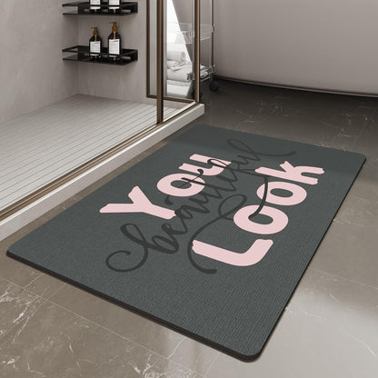 MontVoo-Bath Mat-Bathroom Mat Rug Non Slip Super Absorbent Stain Resistant Quick Dry Thin Bathroom Rug-Bath Mats for Bathroom Floor Bathtub Vanity-Bathmat Bath Rug Easy Care 17"x27" Pink