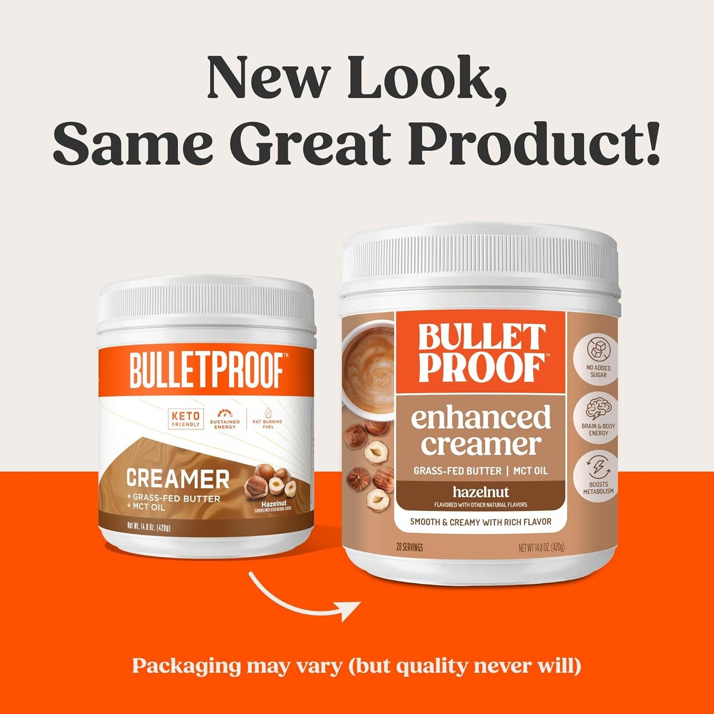 Bulletproof Hazelnut Creamer, 14.8 Ounces, Keto Coffee Creamer with MCT Oil and Grass-Fed Butter