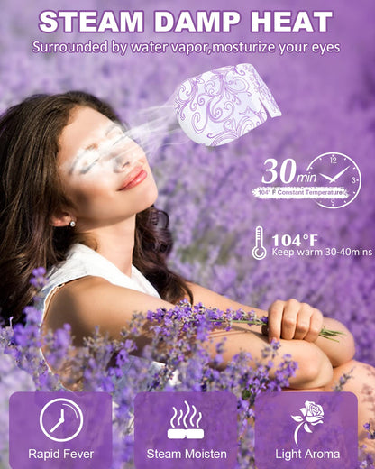 16 Packs Steam Eye Masks for Dry Eyes Self Heated Eye Mask Disposable Sleep Mask Soothing Headache Relief Dry Eye,Hot Warm Compress for Stress Relief Relief Eye Fatigue, Spa Gifts Travel Essentials