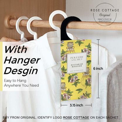 Large 12 Packs Apricot Blossom Hanging Closet Air Freshener Scented Sachets Long Lasting Smell Goods