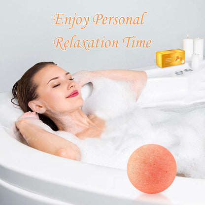 Bath Bombs Salt Balls,Turmeric Lemon Vitamin C Lemon Extract Essential Oils,Moisturizing Dry Skin,Fizzy Spa,Relaxation,Bubble Bath Bomb Gifts for Men Women
