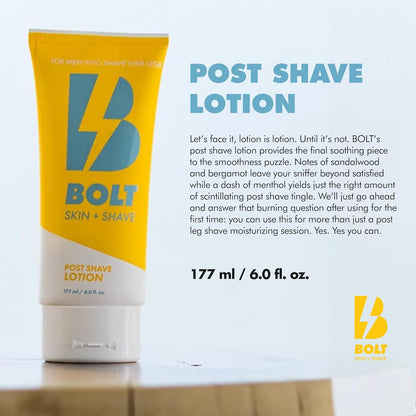 Post Shave Lotion for Men - Sandalwood & Bergamot Moisturizer with Cooling Menthol - Soothes, Hydrates, and Refreshes Skin After Shaving - Ideal for Legs, Arms, and Body - 6 Fl Oz