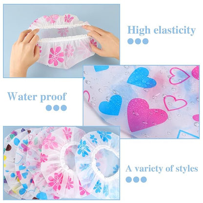 6 pcs shower caps, waterproof