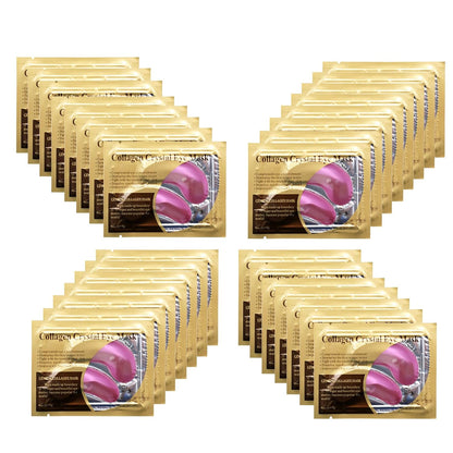 Pink Collagen Eye Mask, 30 Pairs Crystal Gold Under Eye Patches For Puffy Eyes and Dark Circles – Look Less Tired and Reduce Wrinkles and Fine Lines (Pink)