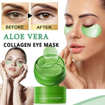 60 PCS Aloe Vera Eye Masks, Gel Collagen Under Eye Patches for Puffy Eyes and Dark Circles Treatments, Reduce Wrinkles and Fine Lines Undereye Patches