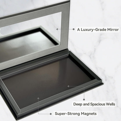 Magnetic Empty Eyeshadow Palette, Makeup Pans Organizer With Mirror Inside, 3D Frosted Finish Art Paper Palette (Cosmic Mystery)