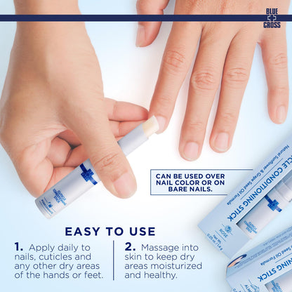 Blue Cross Cuticle Balm Conditioning Stick, Scented Cuticle Softener Oil Balm with Nourishing Sunflower & Grape Seed Oil, Professional Nail Care Supports Dry + Damaged Cuticles, 0.05oz, Pomegranate