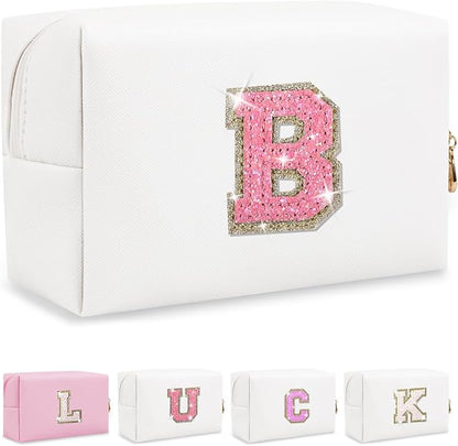 Personalized initial letter makeup bag,