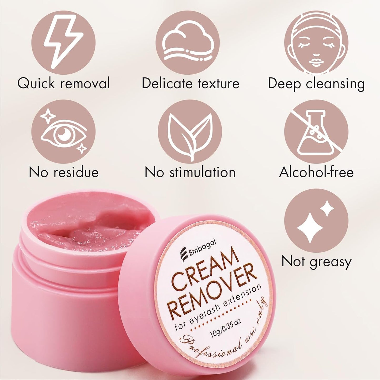 Lash Remover for Lash Extensions 10g No Burn Cream Remover Professional Eyelash Extensions Lash Tech Salon Supplies