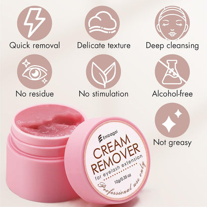 Lash Remover for Lash Extensions 10g No Burn Cream Remover Professional Eyelash Extensions Lash Tech Salon Supplies