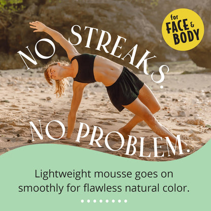 Skinerals Organic Self Tanner Mousse, Sunless Tanning Foam for Face & Body, Streak-Free, Quick-Drying, Long-Lasting Self Tan, 8 Oz, Californium