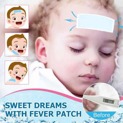 20 Sheets Fever Patches for Kids - Hot Weather Cooling Gel Patches for Adults - Headache Patches - Forehead Fever Cool Pads
