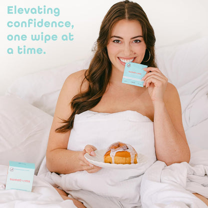 Feminine Wipes For Women, Individually Wrapped - pH Balanced Biodegradable Flavored Intimate Wipes - Cinnamon Bun, Pack of 10