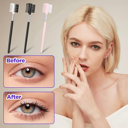 3pcs Eye Lash Brushes Separator, Eyebrow Comb for Women, Dual-Head Eyebrow Brush and Comb for Eliminating Mascara Clumps, Grooming Shaping Brow, Separating Lashes, Eyelashes Extension