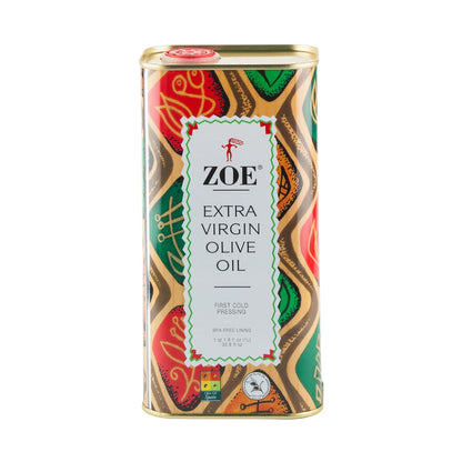 ZOE Extra Virgin Olive Oil 1L (33.8 fl oz) | Freshly Harvested, First Cold-Pressed Spanish EVOO | High Polyphenol, Hand-Selected Olives from Spain | BPA-Free Tin