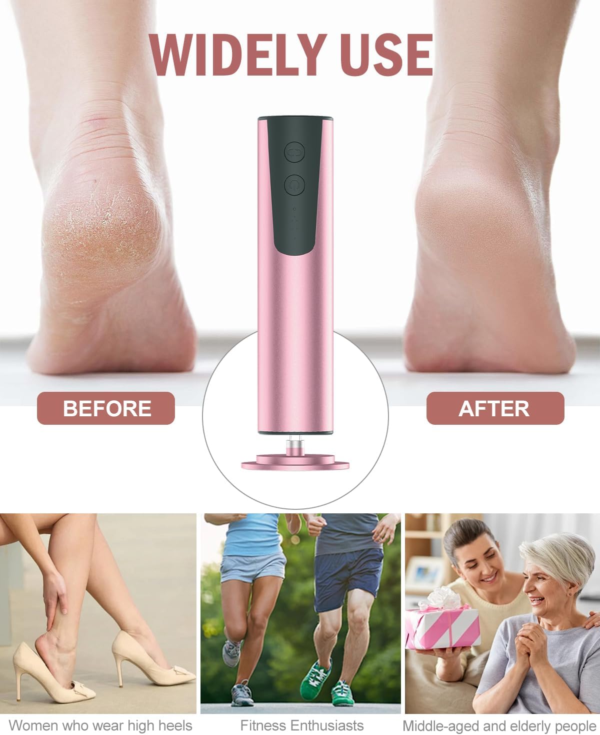 Electric Foot Callus Remover & Nail Drill - 2 in 1 Rechargeable Foot File Grinder Nail Polish Remover - 6 Speed Pedicure Tool Dead Skin Remover for Dry Cracked Feet - Grater Buffer for Feet for Women