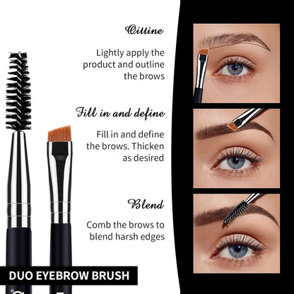 MSQ Eyebrow Brush and Comb Eyelash Brush Eyelash Separator Eye Brow Comb & Spoolie Brush Professional Mascara Brushes Eyebrow Eyelash Grooming Brush Eye Makeup Tools Set (3 PCS)