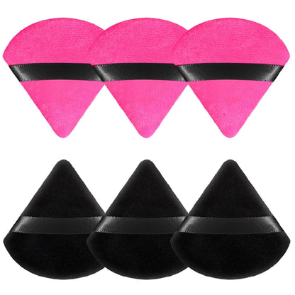 6 Pieces Powder Puff Face Soft Triangle for Loose and Body Powder, Velour Makeup Sponge Set Setting Powder Puff Makeup Tools