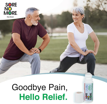 Sore No More Cool Relieving Gel for Aches & Pains in Muscles & Joints associated with Strains, Bruises & Sprains | Absorbs Quickly with a Refreshing Lemon Aroma | 3 oz Roll-On