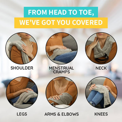 Microwavable Heating Pads for Neck Pain Relief, Back Pain, Shoulder Pain Relief - Microwave Heating Pad for Cramps and Muscle Relief, Hands- Free Heat Pack for Tense Muscle - 3 Packs