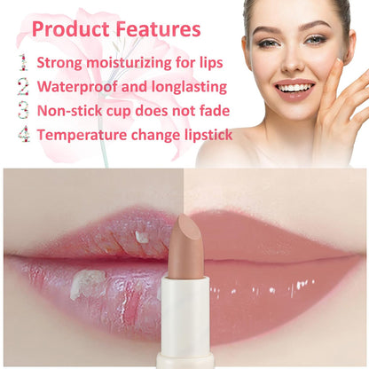 1 Pack Crystal Flower Jelly Lipstick,Magic Color Changing Lipstick,PH Clear Temperature Color Changing Lip Gloss,Lip Balm,Long Lasting Nourishing Moisturizing Lip Stick Set 02