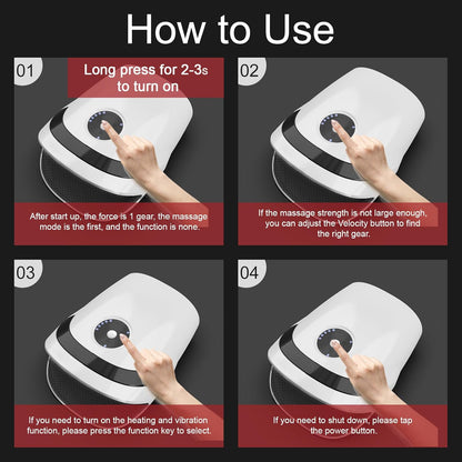 Gifts for Women,White Elephant Gifts for Adults - Hand Massager with Compression & Heating,Birthday Christmas for Men Women,Electric Hand Massager for Arthritis and Carpal Tunnel(White)