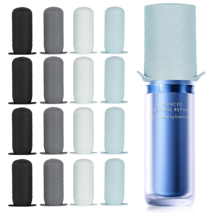 Bottle Covers for Travel, Elastic Sleeves for Leak Proofing, Silicone toiletry Containe sleeves, Leak Locks Travel Accessories for Shampoo Conditioner Wash Body Bottles (16pack)