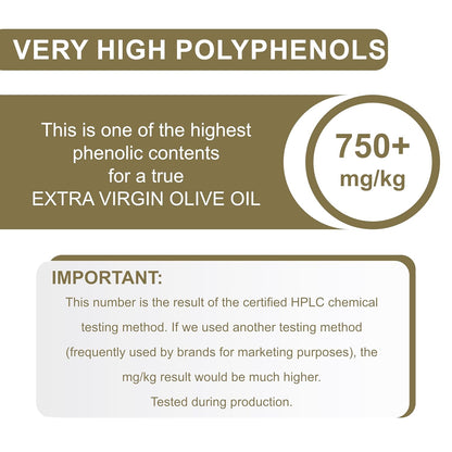 P.J. KABOS 2024/25 Harvest, Very High Phenolic (750+mg/kg), USDA Organic Greek Extra Virgin Olive Oil, Kosher, Greece, Cold Extracted, 16.9 oz Bottle, "Family Reserve Organic - Robust" (6-Pack)