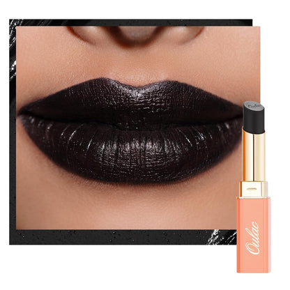 Oulac Black Lipstick for Women, Halloween Matte Lipsticks, Full Coverage Lip Color, Satin Matte Finish, Cream Texture, Hydrating, Infused with Hyaluronic Acid, Vegan & Clean Beauty 4g SG16
