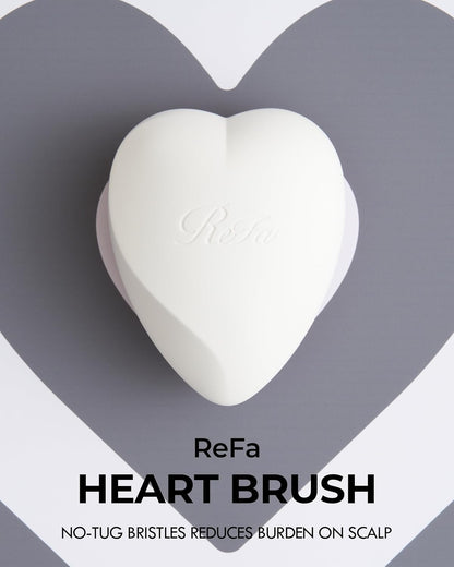 ReFa Heart Brush MATTE WHITE | Heart Shaped Hair Brush for Women | No Tangle Hair Brush | Small Hair Brush for Thick Hair | Hair Detangler Hair Brush Travel Hair Brush