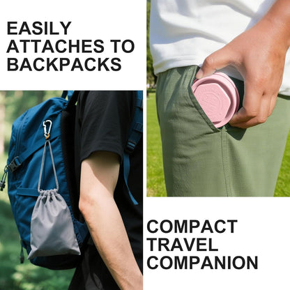 Collapsible Water Cup 6oz/180ml - Collapsible Cup - Silicone Collapsible TravelCup - Silicone Folding Camping Cup with Lids - Foldable Drinking Cup - for Travel, Camping, Hiking, Outdoor Sports