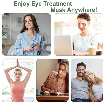 Under Eye Patches-30 Pairs Green Tea Eye Mask Skin Care Products-Eye Masks Skincare for Dark Circles and Puffiness,Reduce Wrinkles,Eye Bags and Fine Lines, or Women and Man,with Hair Clips