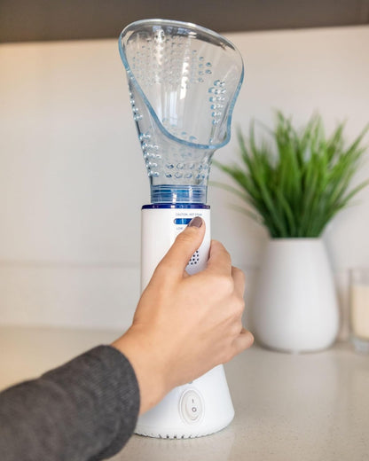 Crane x Halls Personal Vaporizer Steam Inhaler, Throat Steamer, Warm Steam Sinus Inhaler for Congestion and Cough Relief, Vapor Pad Compatible, Vocal Steamer for Singers