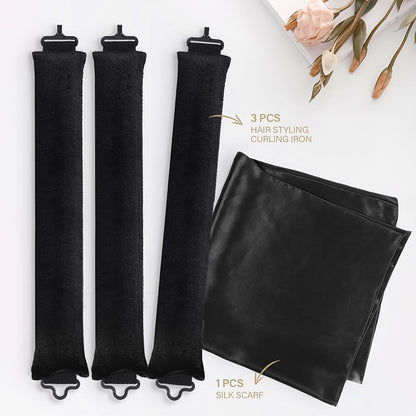 Heatless Hair Curler Overnight Curl Rods for All Hair Types, Healthy and Stylish Heatless Curling Set jumbo heatless hair curler to sleep in Heatless Hair Curlers (Brown, Medium)