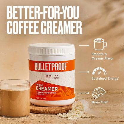 Bulletproof Original Creamer, 14.8 Ounces, Keto Coffee Creamer with MCT Oil and Grass-Fed Butter, Supports Brain Function