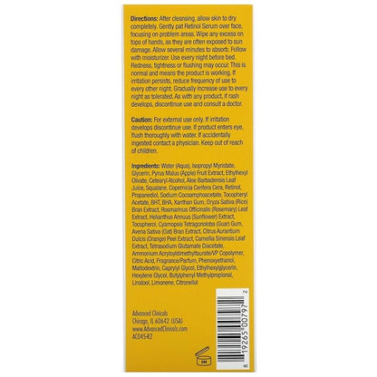 Advanced clinicals retinol facial serum