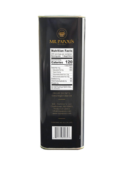 Mr. Papou's | Extra Virgin Olive Oil | First Cold Pressed | Family Owned | Harvested in Greece | 3 Liter - 101.4 fl oz (3 Liter)