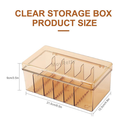 MoyRetty Acrylic Lash Extension Organizer, Large Capacity Eyelash Extension Supplies Storage Container Box, Neatly Store and Organize Your Lash Supplies (Amber)