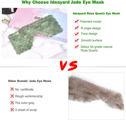 Jade Eye Mask Reusable Jade Mask 100% All Natural Adventurine Jade Eliminate Wrinkles, Puffiness, & Migraine Relief Mask