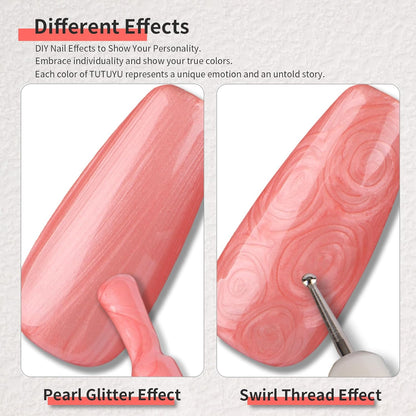 Coral Pearl Gel Nail Polish - 0.51 fl oz Pearl Coral Pink Shimmer Gel Polish for Manicure Salon or DIY Nail Art At Home - GP0025