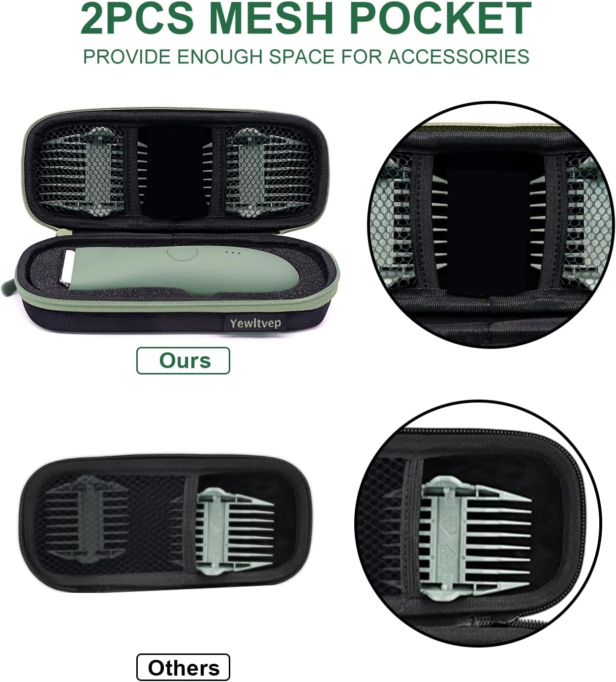 Case for Meridian Shaver, Yewltvep Hard Bags Compatible with MANSPOT Groin Hair Trimmer Without Recharge Dock, Storage Case for Meridian Trimmer with Shockproof Detachable Insert Foam