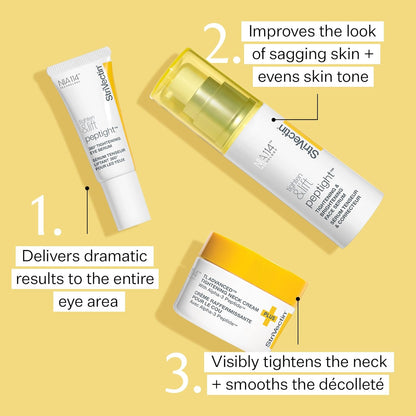 StriVectin Tighten & Lift Power Starters Trio Kit, 3 piece Peptide Kit for Face, Eyes and Neck, to help visibly reduce the look of Wrinkles and Fine Lines