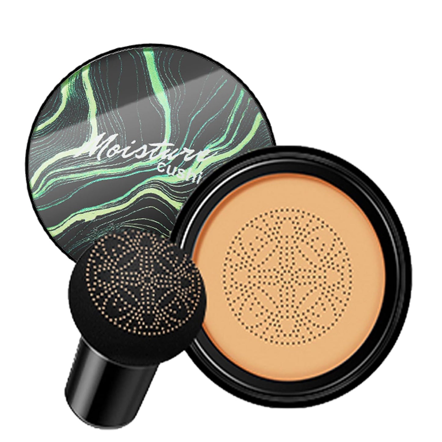 Air Cushion CC Cream Mushroom Head Foundation,BB Cream Makeup Foundation,Moisturizing Concealer,Long Lasting Full Coverage Waterproof,Even Skin Tone for All Skin Types (5# Light Yellow, 20g)