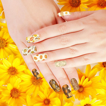 2 Sheet Fall Thanksgiving Nail Art Stamping Plate Kit Assorted Pumpkins Maple Leaves Autumn Blessing Collection Nail Art Plate for Holiday DIY Print Manicure Salon, 5.7 x 3.7inch