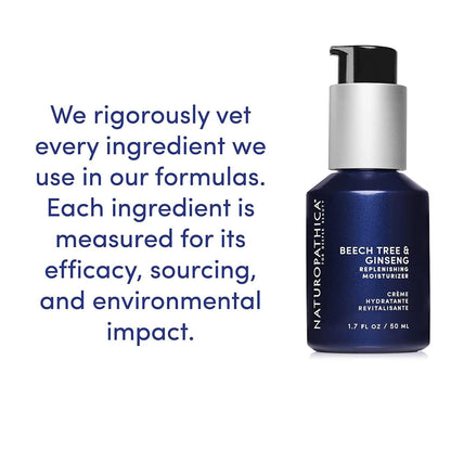 Naturopathica Beech Tree & Ginseng Replenishing Moisturizer, Hydrating and Firming Face Moisturizer, Antioxidant Rich Daily Face Lotion for Men and Women, 1.69 fl oz