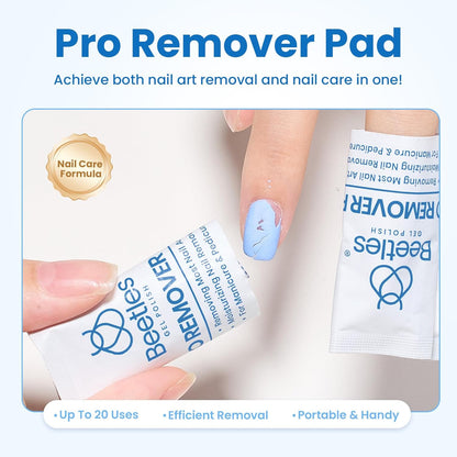 Beetles Nail Polish Remover Pads - 150Pcs Individually Wrapped Pro Remover Pads, Wipes Easily & Quickly Milk Flavor Fragrance for Manicure Gel Polish Remover Portable Set