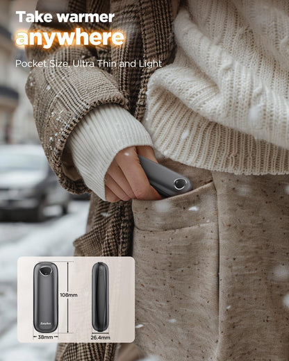 EasyAcc® Pocket Size Hand Warmers Rechargeable, Golf Hunting Hand Warmers, Real 16 Hrs Warmth, Heat Up to 131℉, UL Certified, Gloves Fitting, Golf Raynauds Skiing Essentials, Gifts Women Men