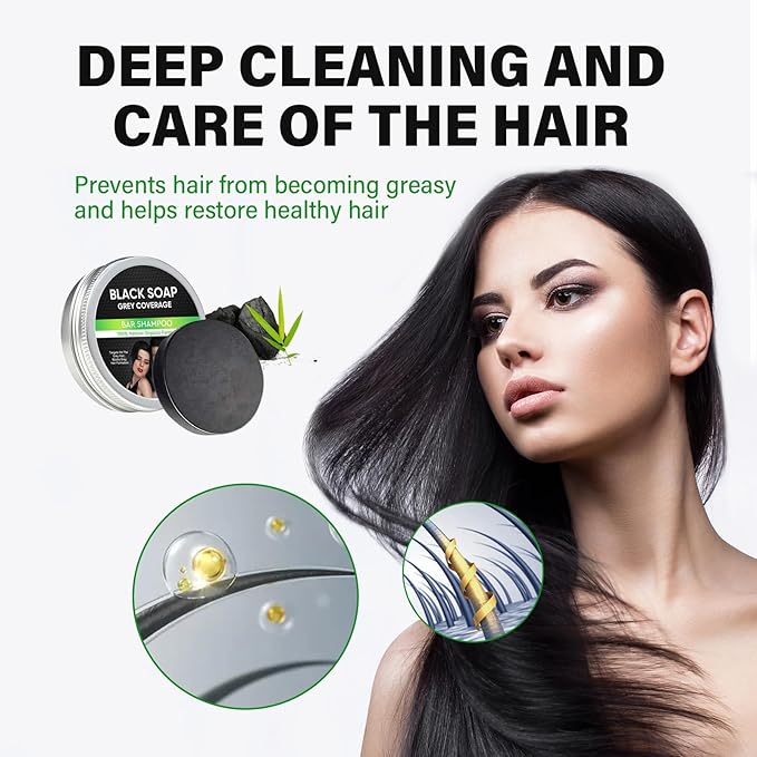 Black soap for gray hair,