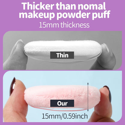 Teenitor 3Pcs Pink Powder Puff, 2.36 Inch Setting Puff for Face Powder, Soft Applicator for Loose Pressed Powder, Small Makeup Puff With 3 Cases